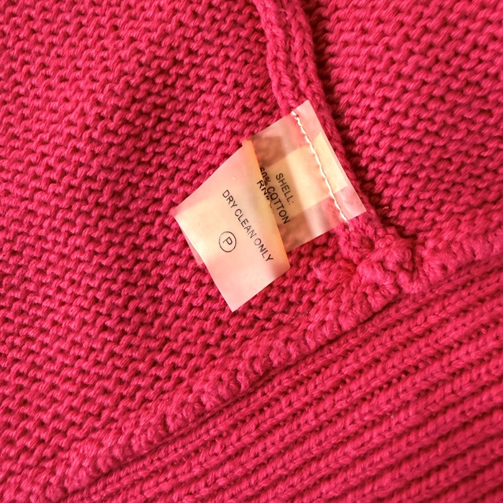 Ivanka Trump Fuchsia Pink Shawl Neck, Open Cardigan with Gold Zippers, Sz M - Picture 10 of 11